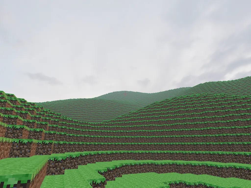 Minecraft Mountain Field Background